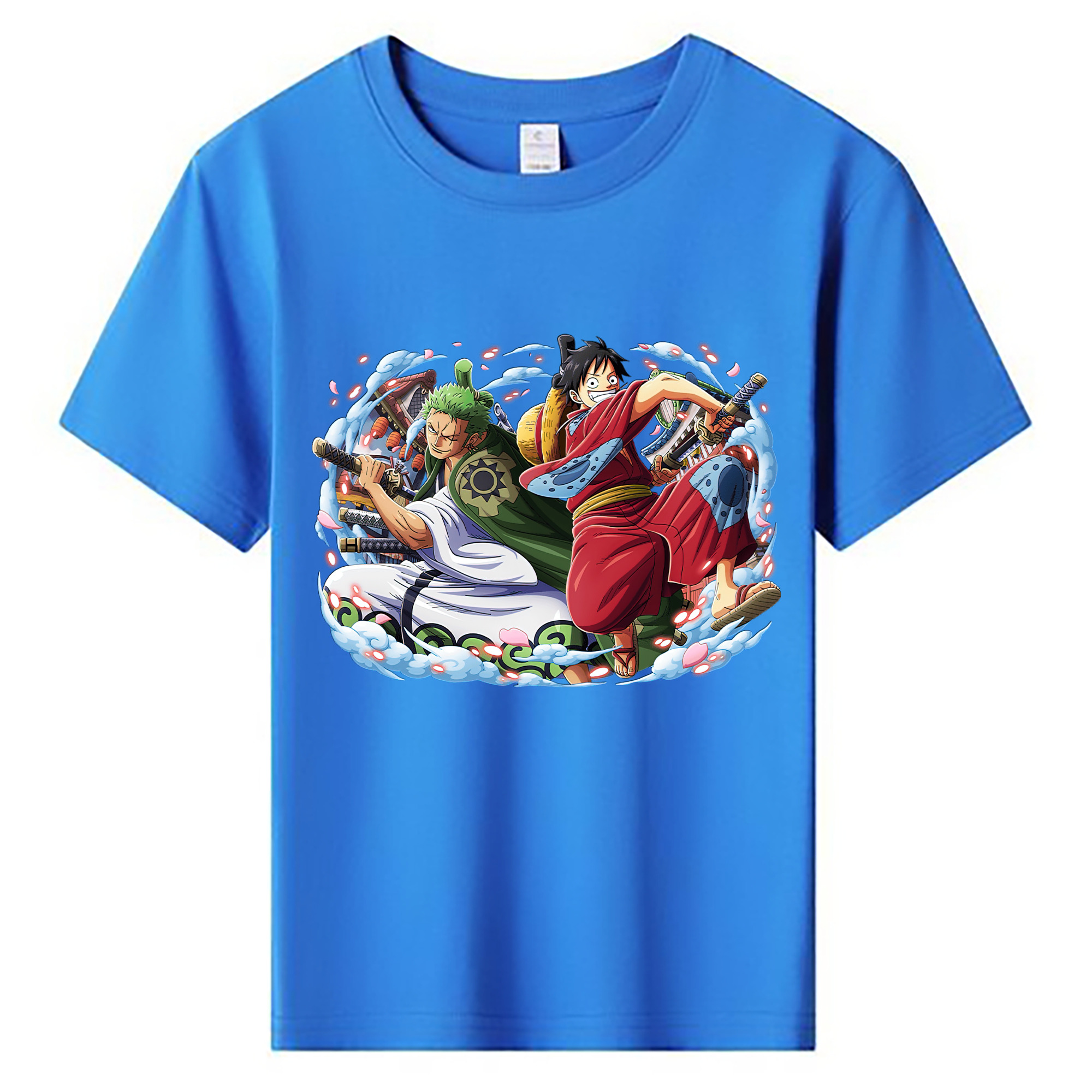 ワンピース モンキー・D・ルフィ ONE PIECE Monkey D. Luffy 綿100％キッズTシャツ（フロントプリント）